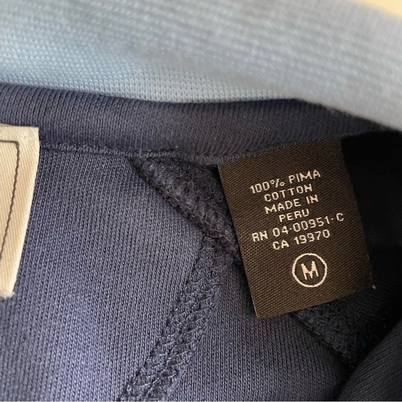 Williams & Kent Men’s Pima Cotton Knit Half-Zip Pullover Blue Size Medium - Picture 6 of 7